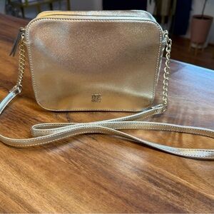 New York & Company Shimmer Gold Crossbody Bag